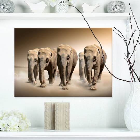 Designart - Walking Herd of Elephants